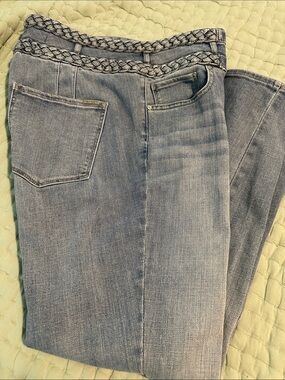 Light Blue Braided-Waist Women’s Jeans